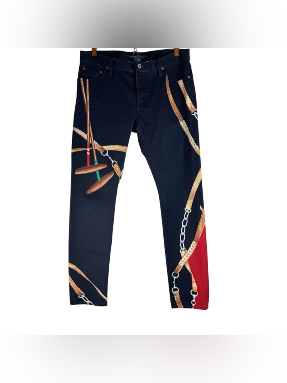 Ralph Lauren Thompson Equestrian Theme Jeans Button Fly Size 30 Cotton